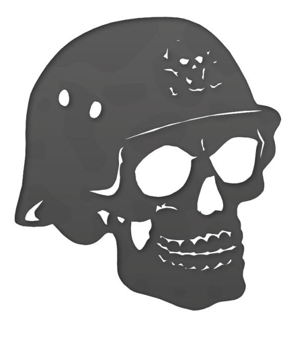Herterich Products Airbrush Schablone für Biker Skull | Biker Skull Stencil | Lasergeschnittene Präzision | Wiederverwendbar und Lösemittelresistent | 15x10cm