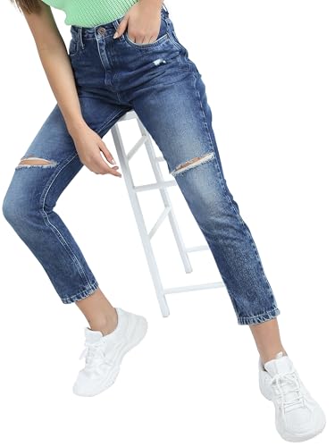 Image of Tokyo Talkies Women's Slim Fit Cropped Jeans| Mid-Rise| Jeans Pant