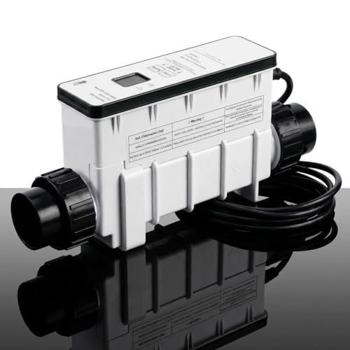 IC40 Salt Chlorine Generator Cell 40000 Gallon Replacement for In-Ground Pool Salt System Universal Fit for Most Control Panels Self-Cleaning with Cell Life Display EC-520555
