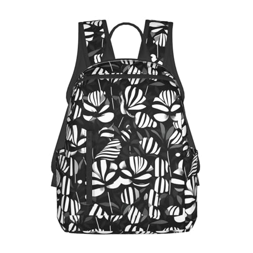 Sac à dos léger fleurs noires et blanches : fini le dos lourd en voyage