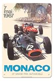 Pacifica Island Art 25th Monaco Grand Prix Automobile 1967 - Vintage Car Racing Poster by Michael Turner c.1967-8 x 12 inch Vintage Metal Tin Sign
