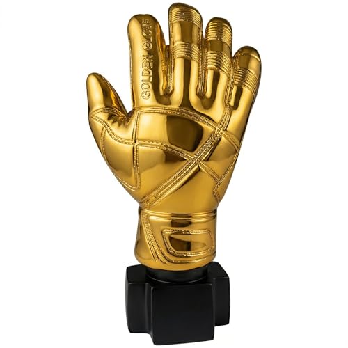 Didiseaon Award Trophies Goalkeeper Trophy Gloves Shape Large Gold Trophy Cup for Match Sports Spelling Bee Championships Tournaments Competitions (10.43 X 5.12 Inches)