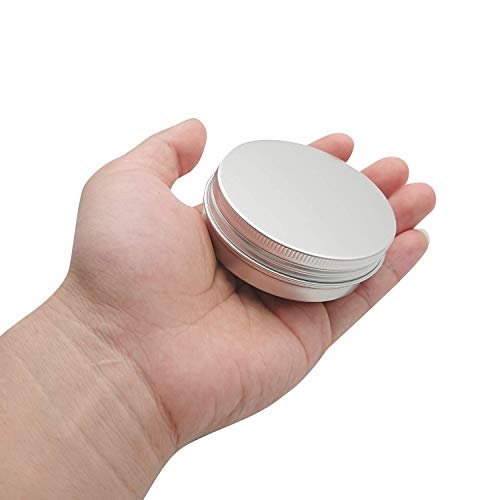 2 Ounce Aluminum Tin Jar Refillable Containers 60 Ml Aluminum Screw Lid Round Tin Container Bottle For Cosmetic ,Lip Balm, Cream, 12 Pack. #TOP6