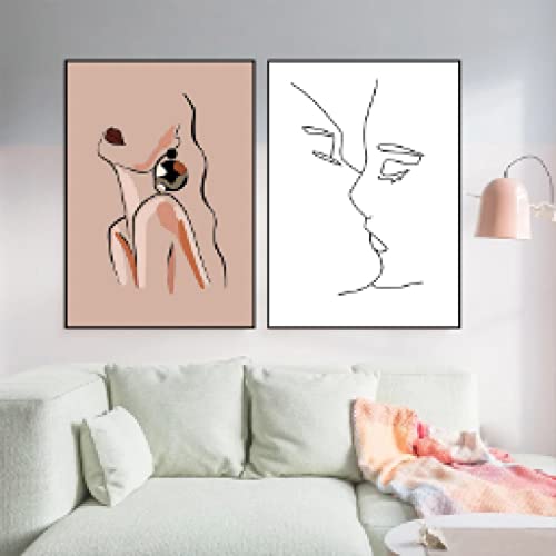 Peinture Affiche Impression Haut de Gamme Thème Beauté Femme et Couple 60x80cm