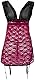 Shirley of Hollywood Damen Sexy Übergröße Peek A Boo Mesh und Stretch Spitze Chemise - Violett - X-Groß