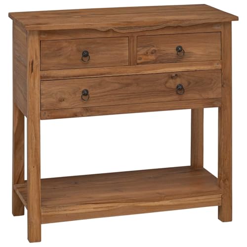 vidaXL Aparador Natural 79 x 35 x 80 cm Madera de Teca Maciza,