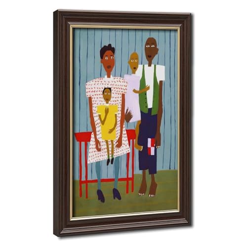 Impression sur toile d'une famille folklorique noire célébrant l'art de William H. Johnson