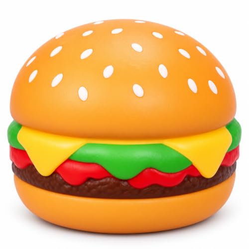Image of Burger Squishy Toy, Soft Squeeze Fidget Toys with Colorful Food Designs, Burger Novelty Toys for Boys & Girls, Stress Relief Squeeze Toys for Home, Travel & Play, Pack of 1