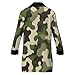Meaudiwes Fashion Warm Overcoat Double Breasted Trench Coat Lightweight Jacket Windbreaker Army Green Camouflage Vietnam Tiger Stripe Camo