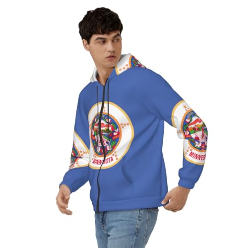 Sweat à capuche imprimé Minnesota imprimé graphique et coupe décontractée - 5