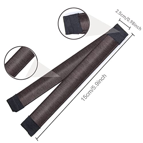 Small Hair Bun Maker for Kids - 3 PCS Mini Doughnuts for Girls with Short and Thin Hair, Ballet Bun Shaper, Easy Tool (Dark Brown, LHAAAYF)