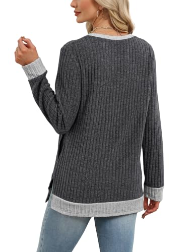 Image of Sampeel Long Sleeve Shirts for Women Tunic Sweaters Fall Fashion Outfits | Sweaters for Women, Early Fall Fashion Must Haves 2026, Long Tunic Tops, Vacation Outfits, Autumn, Plus Size Blouses