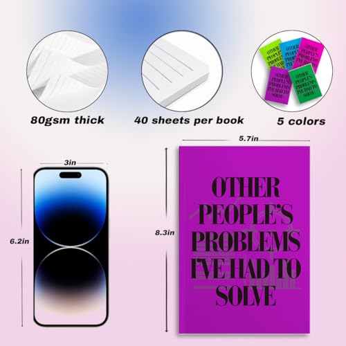 Image of 5 PCS Notebook Journal, Notebooks for Work, Note Taking Writing Funny Office Accessories Gag Gifts for Sectretary Principal Mentor Christmas Nurse Day Birthday Retirement 5.7 x 8.3 Inches 41 Sheets