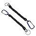 flexman Coiled Fishing Lanyard, Retractable Spring Elastic Rope Fishing Pole Tether Security Gear Tool with Stainless Steel Loops Rotating Buckles for Walking, Hiking, Camping (Blue)