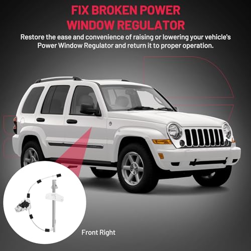 Image of BDFHYK 741-527 Power Window Regulator with Motor Front Right for 2002-2007 Liberty 2002 2003 2004 2005 2006 2007 02 03 04 05 06 07