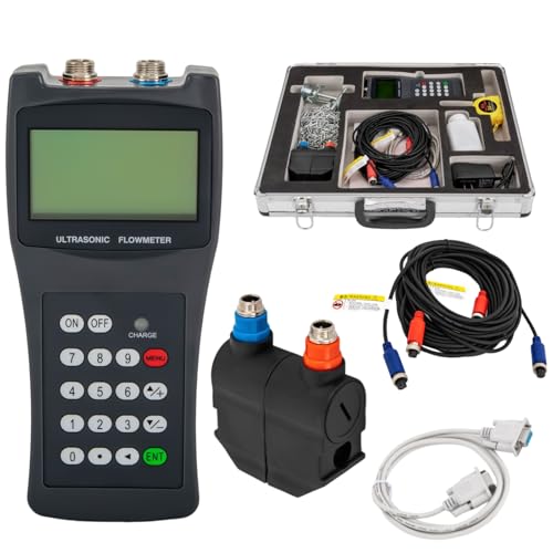 Handheld Flowmeter Clamp on Flow Meter Portable Digital Liquid Flow Meter with M2 Transducers for Copper/PVC Pipe DN50-700mm 2