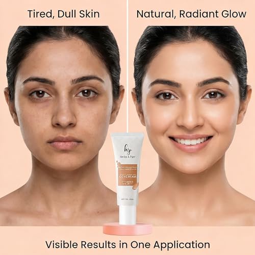 Image of Herbs & Pure CC+ Cream with Vitamin E & Niacinamide, SPF 30 PA+++ | Conceals Dark Spots, Evens Skin Tone | Lightweight Tinted Moisturizer for Women, Natural Glow Instant Spot Coverage, Beige Shade, 50ml
