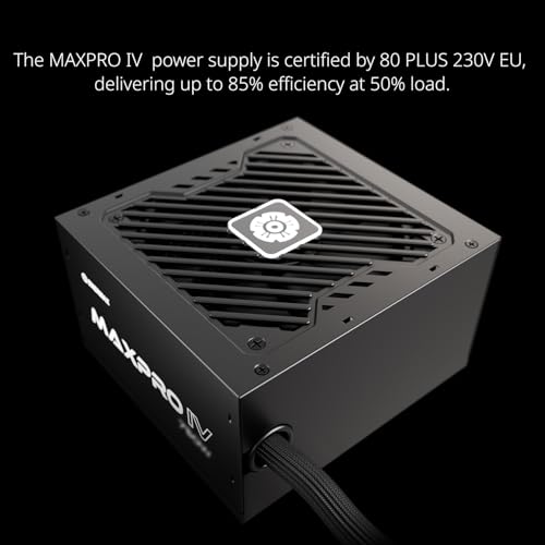 ENERMAX MAXPRO IV 650 Watt, alimentatore non modulare ATX Gaming PC, cavo singolo Mesh Leeve, 80 Plus, ventola silenziosa da 120 mm, condensatore con circuito di protezione a 5 livelli, EMP650 W - Alimentatore - Immagine 2