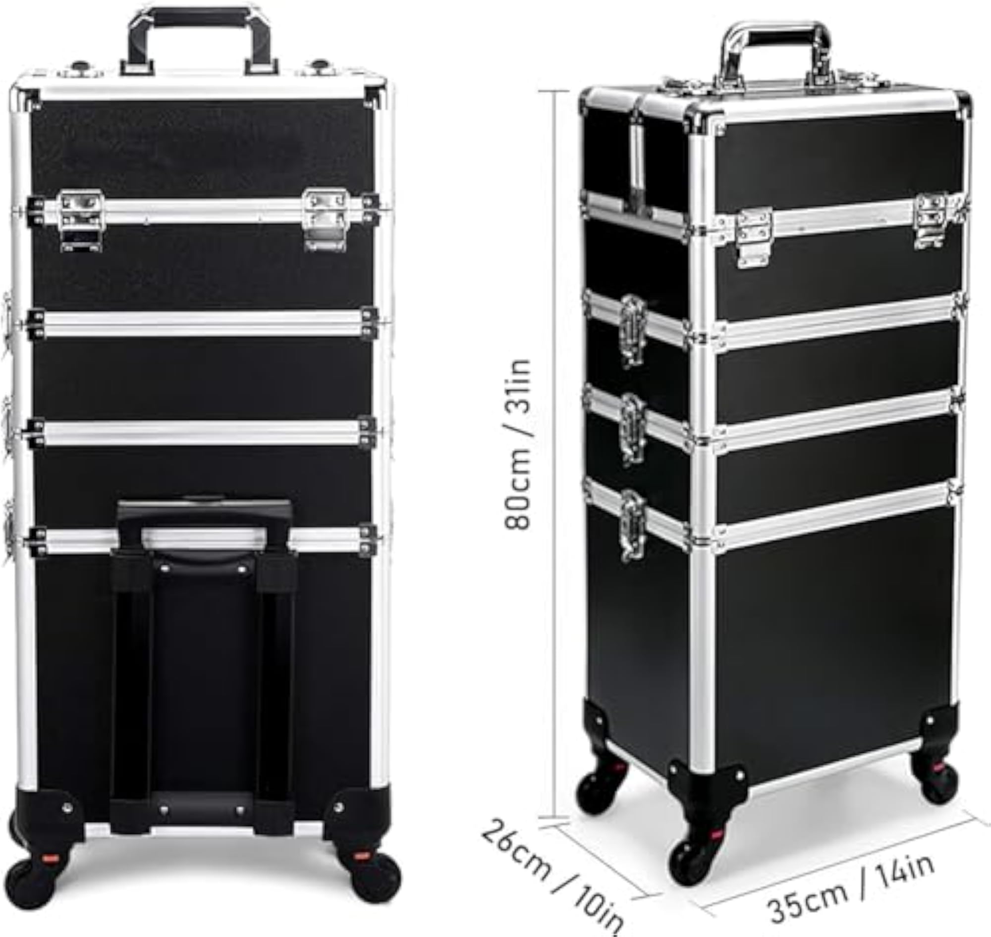 PVC Professional Hairdressing Makeup Vanity Trolley Case
