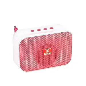 TP TROOPS Bluetooth Speaker Super Bass with RGB Lightning, Mobile Stand/USB Rechargeable Battery/Micro SD Card Slot-Black (Red)