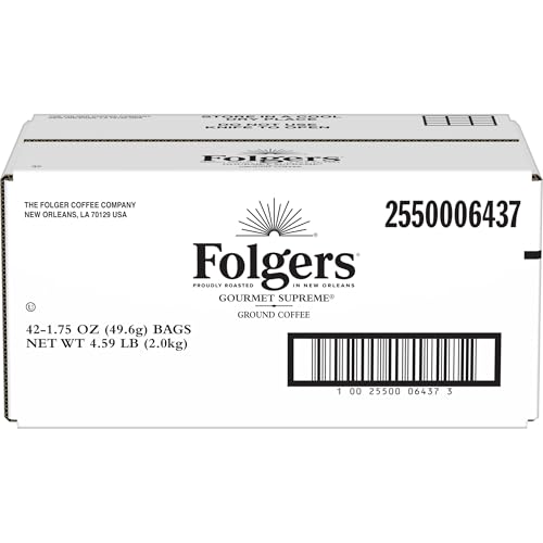 Folgers Gourmet Supreme Ground Coffee, 42-1.4 Ounce Fraction Packets, Frac Packs