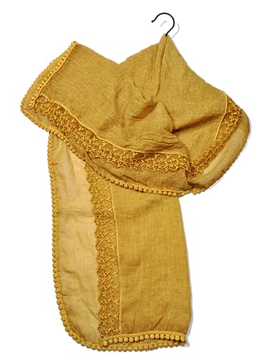 Shanlin Cotton Blend Lace Scarves for Women (65"x20")4