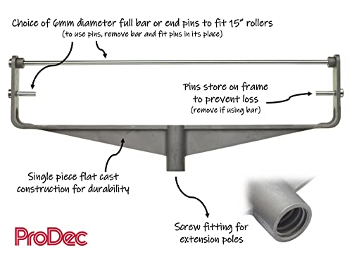 ProDec 375 mm robuster Doppelarm-Farbrollenrahmen, Aluminiumguss – Ansicht 3