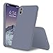 Etui do iPhone Xs Max, iPhone Xs Max 6,5 cala, Xperg płynny żel silikonowy gumowy odporny na wstrząsy etui miękka mikrofibra tkanina podszewka poduszka kompatybilna z iPhone Xs Max 6,5" (2018) (lawenda szara)