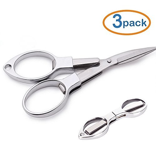 LUCKSTAR Stainless Steel Folding Scissors - Portable & Safe Travel ...