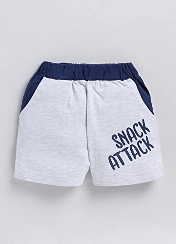 Image of CUTOPIES Boys Powder Blue Cotton Printed Half Sleeves T-shirt and Shorts Set (Pack Of 1) Baby Boys' Clothing Sets