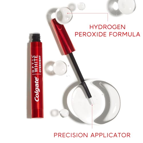 colgate optic white overnight teeth whitening pen hydrogen peroxide teeth whitening pen visibly whiter teeth in just 1 week when used as directed 21 whitening treatments 008 fl oz