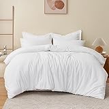 RUIKASI Super King Duvet Cover Sets Bedding Set - White Duvet Set Superking Bed Set with Zip, Soft Brushed Microfibre Super King Size Quilt Cover with 2 Pillowcases - Image 1