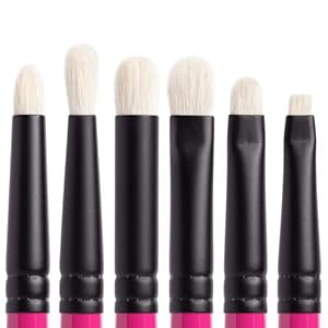 Whats Up Beauty – 6 Goat Eyeshadow Brushes Hand Made in Japan (R107, R108, R109, R110, R111, R112) Premium Makeup Tools