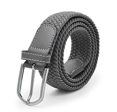 ZORO Men's and Women's Stretchable Braided Cotton Canvas Belt (Grey, 28)