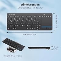 Bnnwa Kabellose Bluetooth-Tastatur mit Touchpad QWERTY UK Layout – Ansicht 7