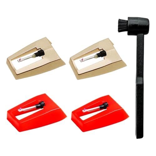 Stili di ricambio per giradischi fonografo con spazzola di pulizia per vinile ago