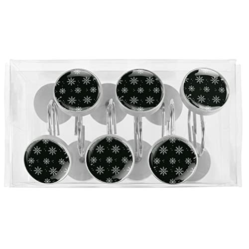 Crochets pour rideau de douche design flocon de neige vert