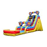 JumpOrange 19’ Target Tall Water Slide with Detachable Deep Pool, Big Kids and Adults, Commercial Grade, Outdoor Backyard Water Park, Indoor Use, Summer Fun, Blow Up Inflatable (Blower Included)