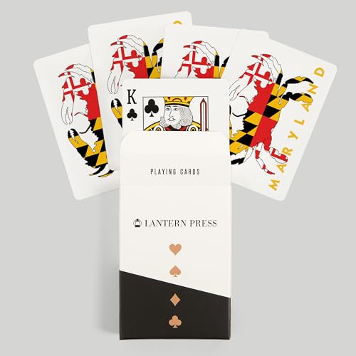 52 cartas de poker Maryland Crab Flag blanco y amarillo miniatura 6