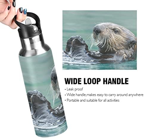 Yasala Water Bottle Sea Otter Cute Espresso Thermos Stainless Metal Insulated Beverage Container 20 oz with Straw Lid BPA-Free Summer time Outside Sport 4 4161fjn+8QL. AC