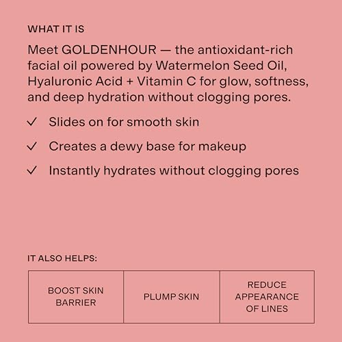 CLEARSTEM GOLDENHOUR Hydrating Facial Oil - Plumping Face Oil for Women for Deep Face Hydration - Non-Comedogenic Vitamin C Oil for Skin with Hyaluronic Acid and Watermelon Seed for Glowing Skin - Image 4