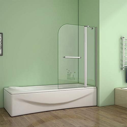 1000x1400mm Eletro Off White Frame Double Pivot Shower Bath Screen with Towel Rail