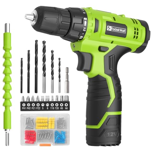 FADAKWALT Cordless Drill Set,12V Power Drill Set with Battery and...