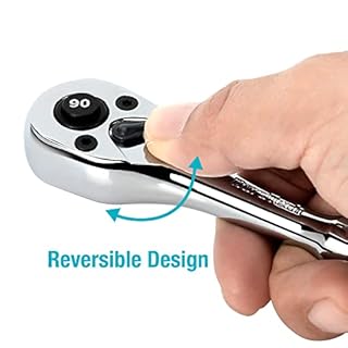 DURATECH 1/4-Inch Drive Ratchet, 90-Tooth Quick-release Ratchet Wrench, Reversible, Cr-V Made, Full Polished, Stocking Stuffers for Men Gifts for Men Gifts for Women gifts for dad