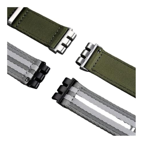 Correa de nailon de 21mm para reloj Swatch con adaptadores de metal 3