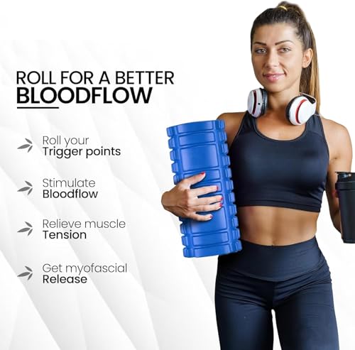 Image of High-Density Acupressure Foam Roller for Deep Tissue Massage, Abs & Cardio home Workouts - Yoga roller, Muscle Recovery & Pain Relief Tool for Back, Legs, and Core - Trigger Point Therapy Roller for Fitness,stretching & rehab