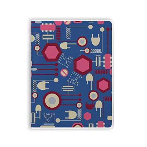 Journal intime schéma de circuit et prise de courant avec carnet couverture souple