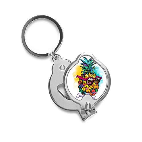 Coupe-ongles ananas tropical lunettes de soleil manucure main