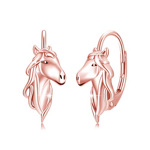 Horse Earrings Women 925 Sterling Silver Horse Lever Back/Ring/Stud Earrings Cute Animal Jewelry Gifts for Women