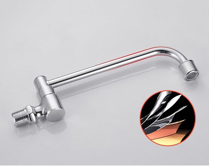 Brass Kitchen Faucets Semi-Automatic Sink Faucet Single Cold Wall Mounted Pot Filler Faucet Swivel roatated Kitchen Basin Tap